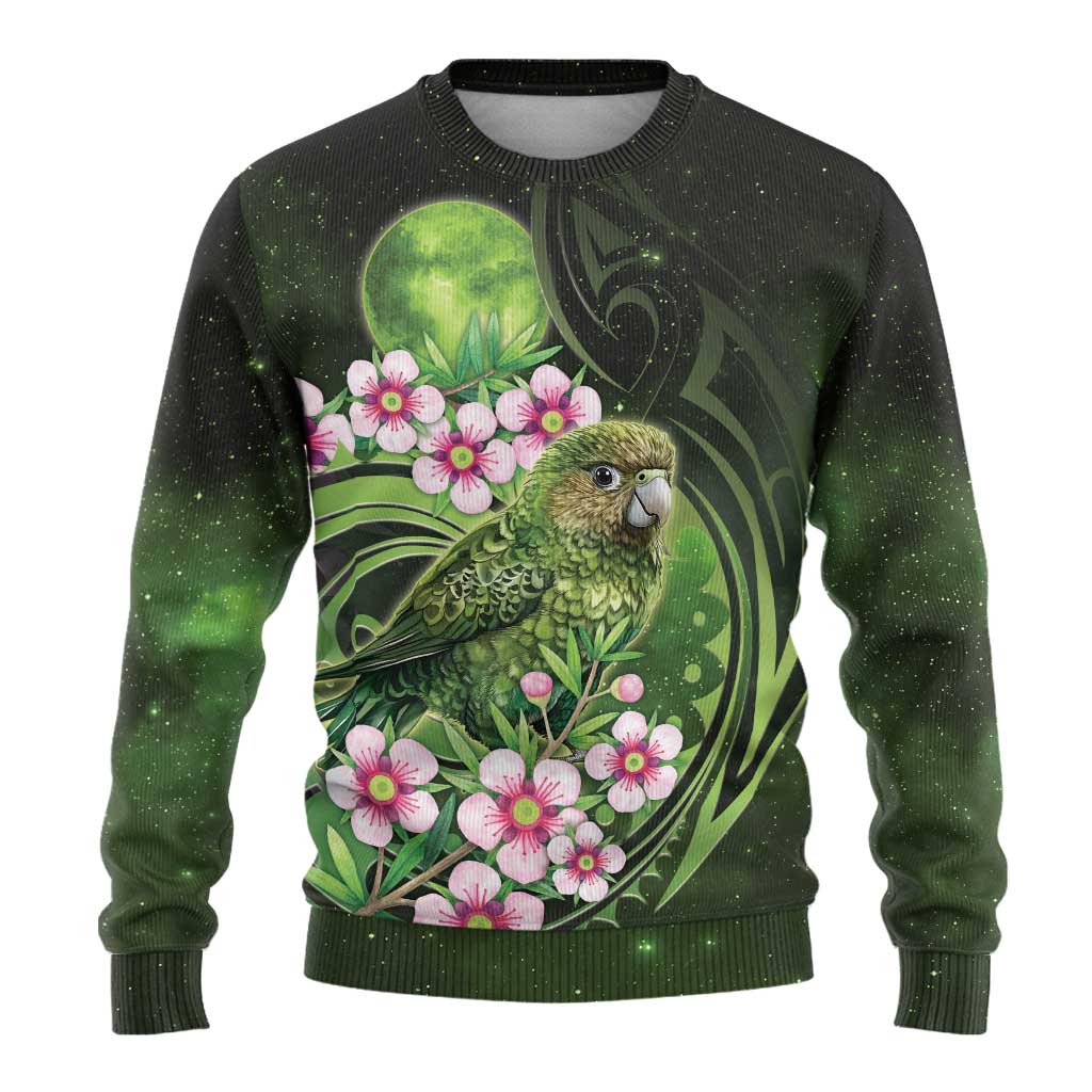 New Zealand Aotearoa Kakapo Ugly Christmas Sweater Maori Pattern With Manuka Galaxy Style - Polynesian Pride