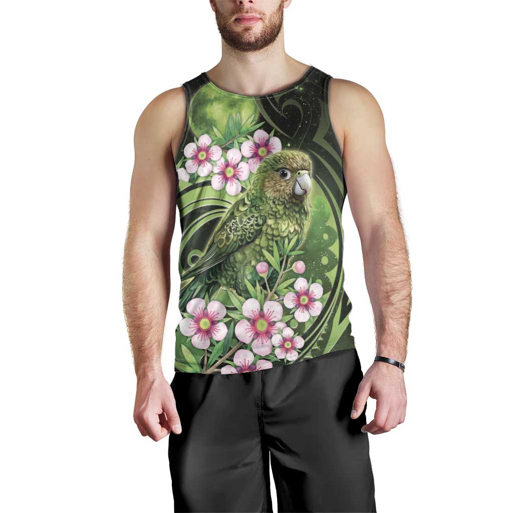 New Zealand Aotearoa Kakapo Men Tank Top Maori Pattern With Manuka Galaxy Style - Polynesian Pride