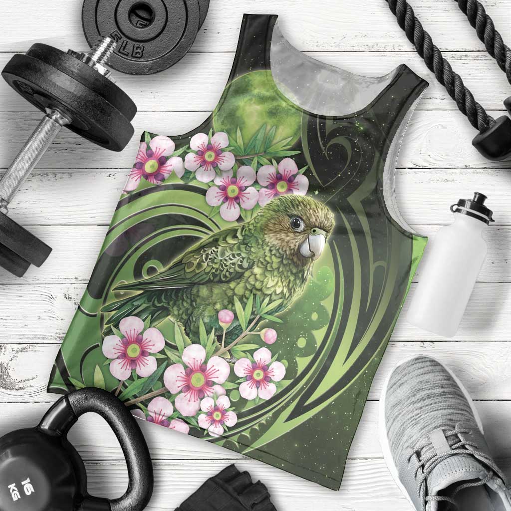New Zealand Aotearoa Kakapo Men Tank Top Maori Pattern With Manuka Galaxy Style - Polynesian Pride