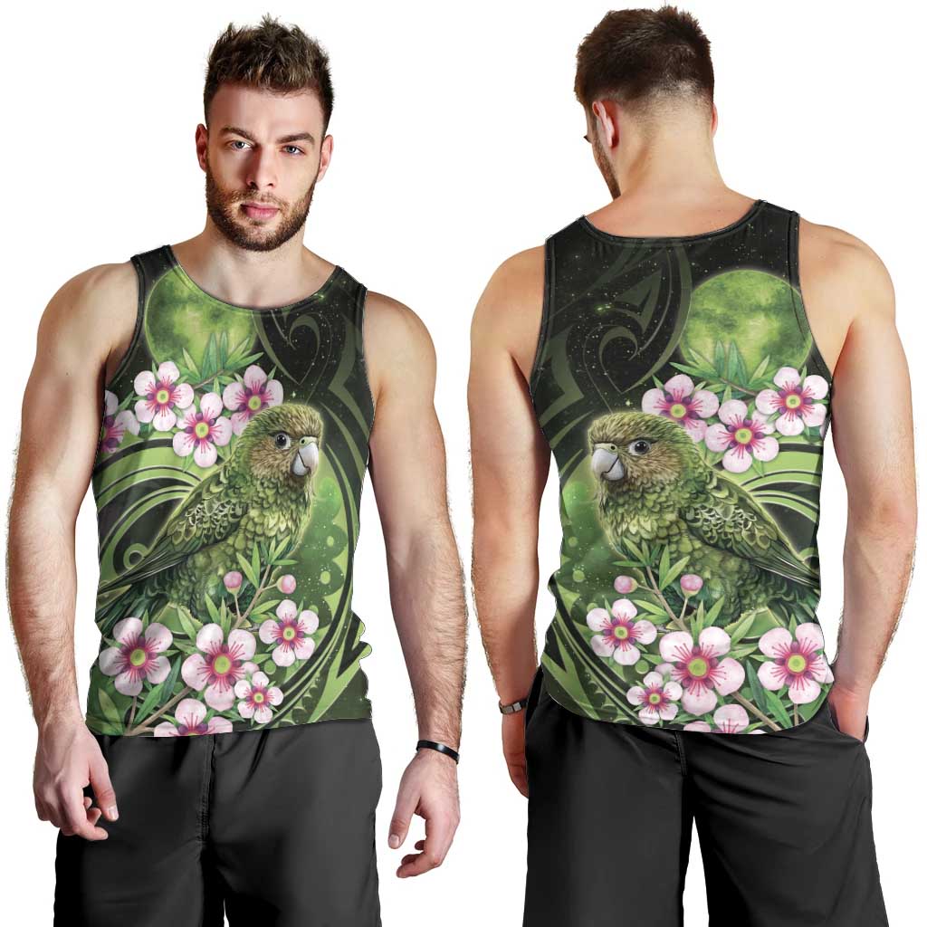 New Zealand Aotearoa Kakapo Men Tank Top Maori Pattern With Manuka Galaxy Style - Polynesian Pride