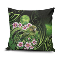 New Zealand Aotearoa Kakapo Pillow Cover Maori Pattern With Manuka Galaxy Style - Polynesian Pride