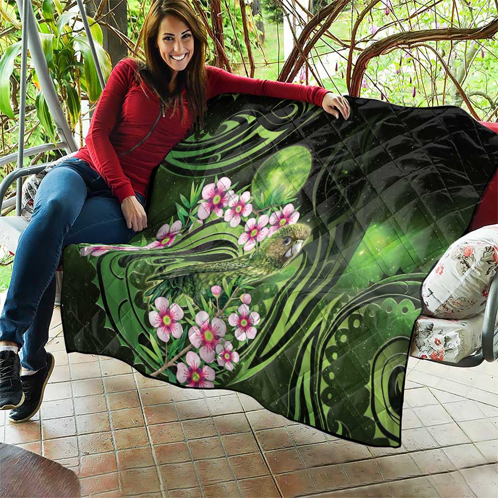 New Zealand Aotearoa Kakapo Quilt Maori Pattern With Manuka Galaxy Style - Polynesian Pride
