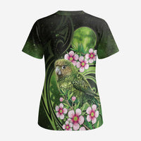 New Zealand Aotearoa Kakapo Scrub Top Maori Pattern With Manuka Galaxy Style LT05 - Polynesian Pride