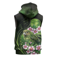 New Zealand Aotearoa Kakapo Sleeveless Hoodie Maori Pattern With Manuka Galaxy Style - Polynesian Pride