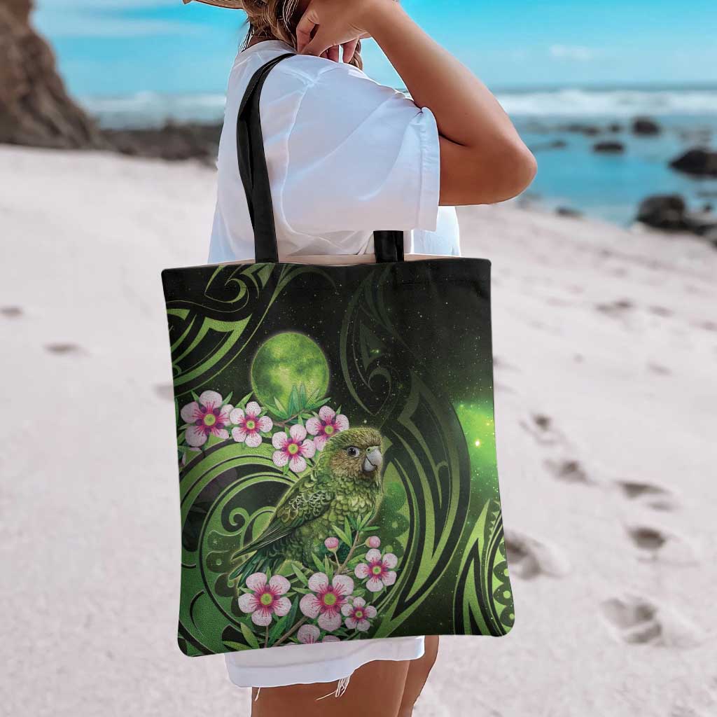 New Zealand Aotearoa Kakapo Tote Bag Maori Pattern With Manuka Galaxy Style - Polynesian Pride