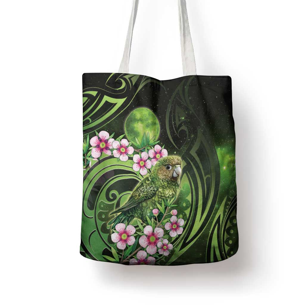 New Zealand Aotearoa Kakapo Tote Bag Maori Pattern With Manuka Galaxy Style - Polynesian Pride