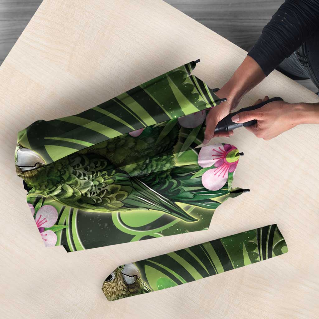 New Zealand Aotearoa Kakapo Umbrella Maori Pattern With Manuka Galaxy Style LT05 - Polynesian Pride