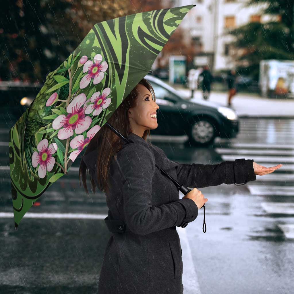 New Zealand Aotearoa Kakapo Umbrella Maori Pattern With Manuka Galaxy Style LT05 - Polynesian Pride