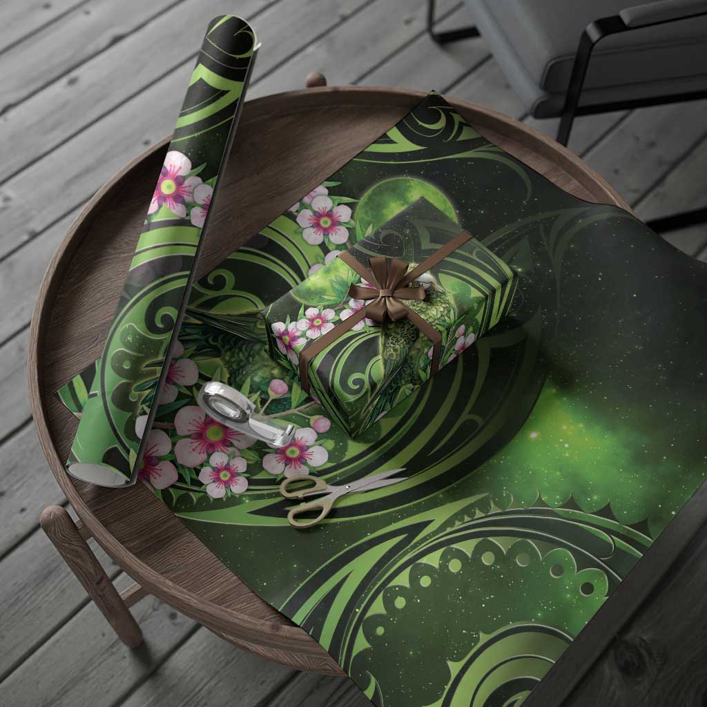 New Zealand Aotearoa Kakapo Wrapping Paper Maori Pattern With Manuka Galaxy Style LT05 - Polynesian Pride