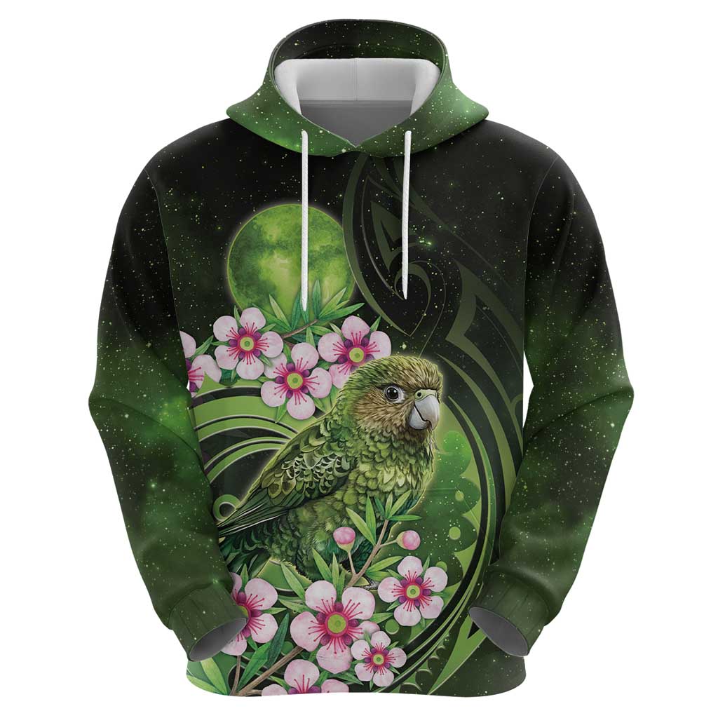 New Zealand Aotearoa Kakapo Zip Hoodie Maori Pattern With Manuka Galaxy Style - Polynesian Pride