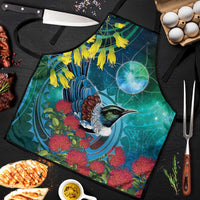 New Zealand Tui Bird Apron Maori Koru With Pohutukawa Galaxy Style - Polynesian Pride