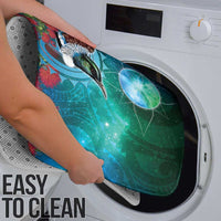 New Zealand Tui Bird Bathroom Set Maori Koru With Pohutukawa Galaxy Style - Polynesian Pride