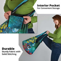 New Zealand Tui Bird Grocery Bag Maori Koru With Pohutukawa Galaxy Style - Polynesian Pride