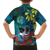 New Zealand Tui Bird Hawaiian Shirt Maori Koru With Pohutukawa Galaxy Style LT05 - Polynesian Pride