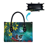 New Zealand Tui Bird Leather Bag Maori Koru With Pohutukawa Galaxy Style - Polynesian Pride