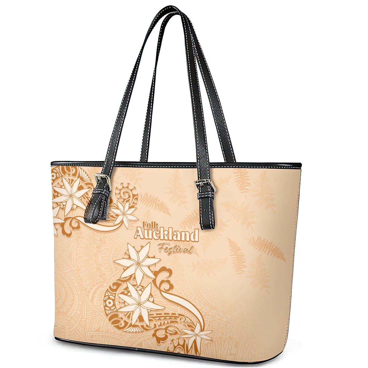 New Zealand Auckland Folk Festival Leather Tote Bag Vintage Style LT05 - Polynesian Pride