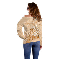 Personalised New Zealand Auckland Folk Festival Off Shoulder Sweater Vintage Style LT05 - Polynesian Pride