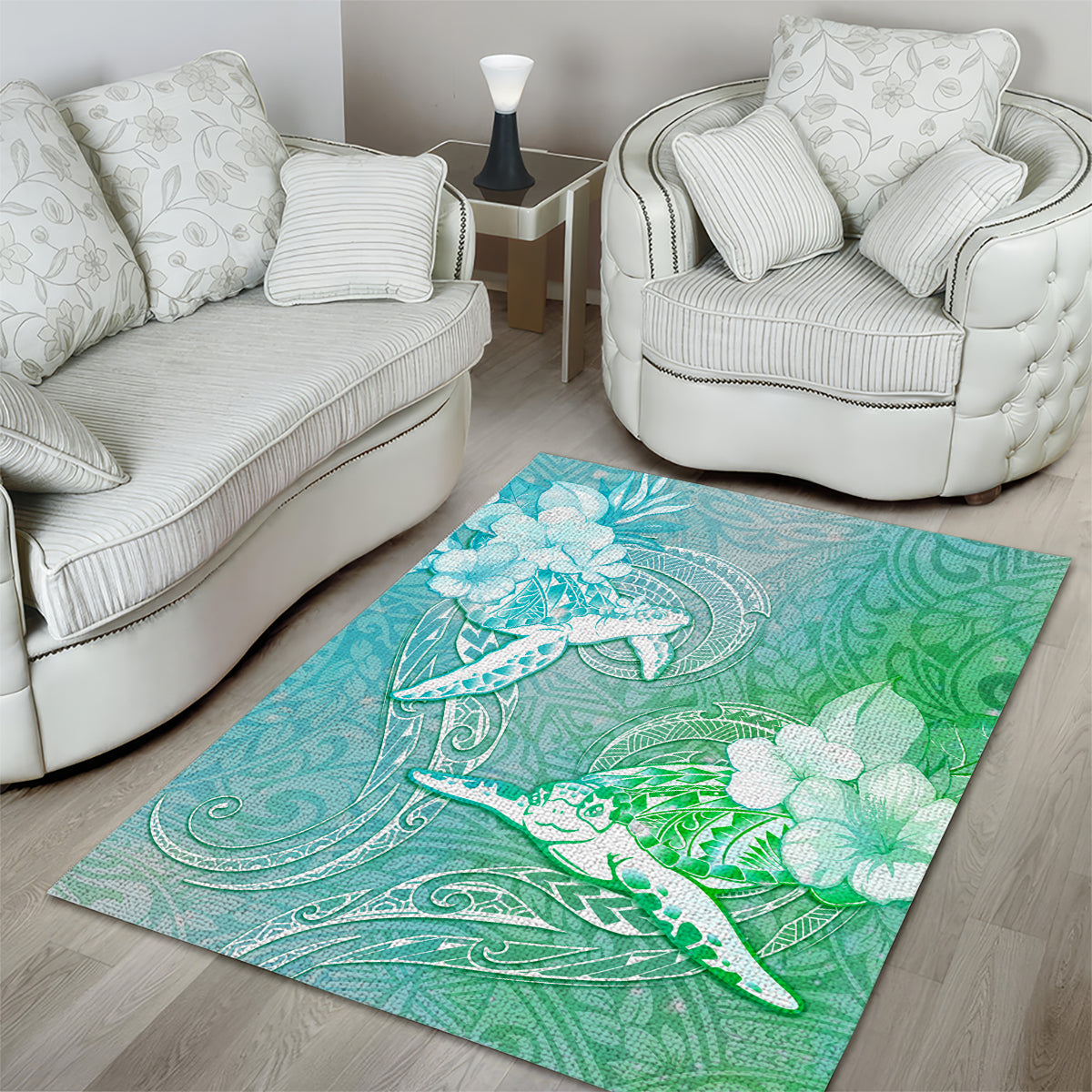 Couple Sea Turtle One Love One Heart Area Rug LT05 - Polynesian Pride