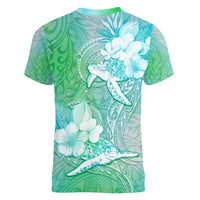 Couple Sea Turtle One Love One Heart Women V Neck T Shirt LT05 - Polynesian Pride