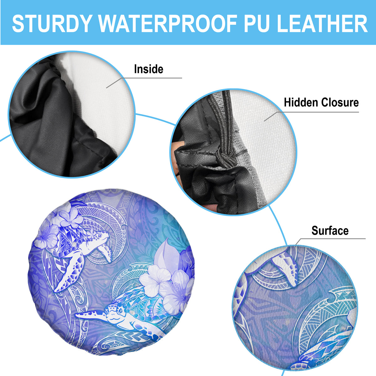 Couple Blue Sea Turtle Heart Love Spare Tire Cover LT05 - Polynesian Pride