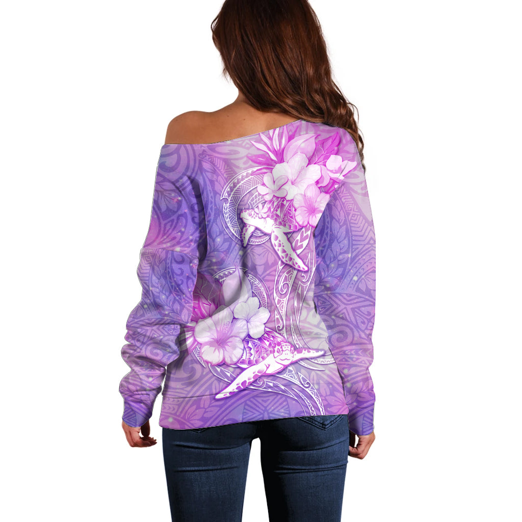 Couple Sea Turtle Love Give Us A Fairytale Off Shoulder Sweater LT05 - Polynesian Pride