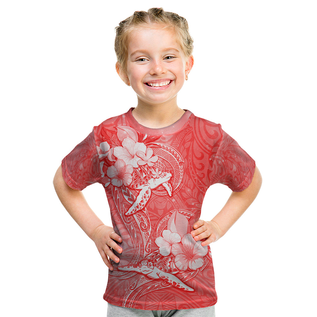 Polynesia Sea Turtle Couple Kid T Shirt Happy Valentine Day Red LT05 Red - Polynesian Pride