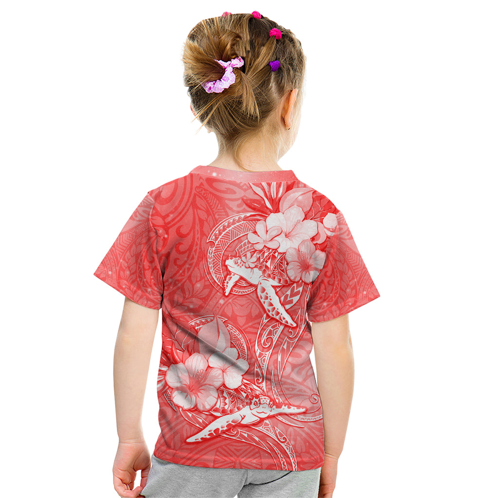 Polynesia Sea Turtle Couple Kid T Shirt Happy Valentine Day Red LT05 - Polynesian Pride