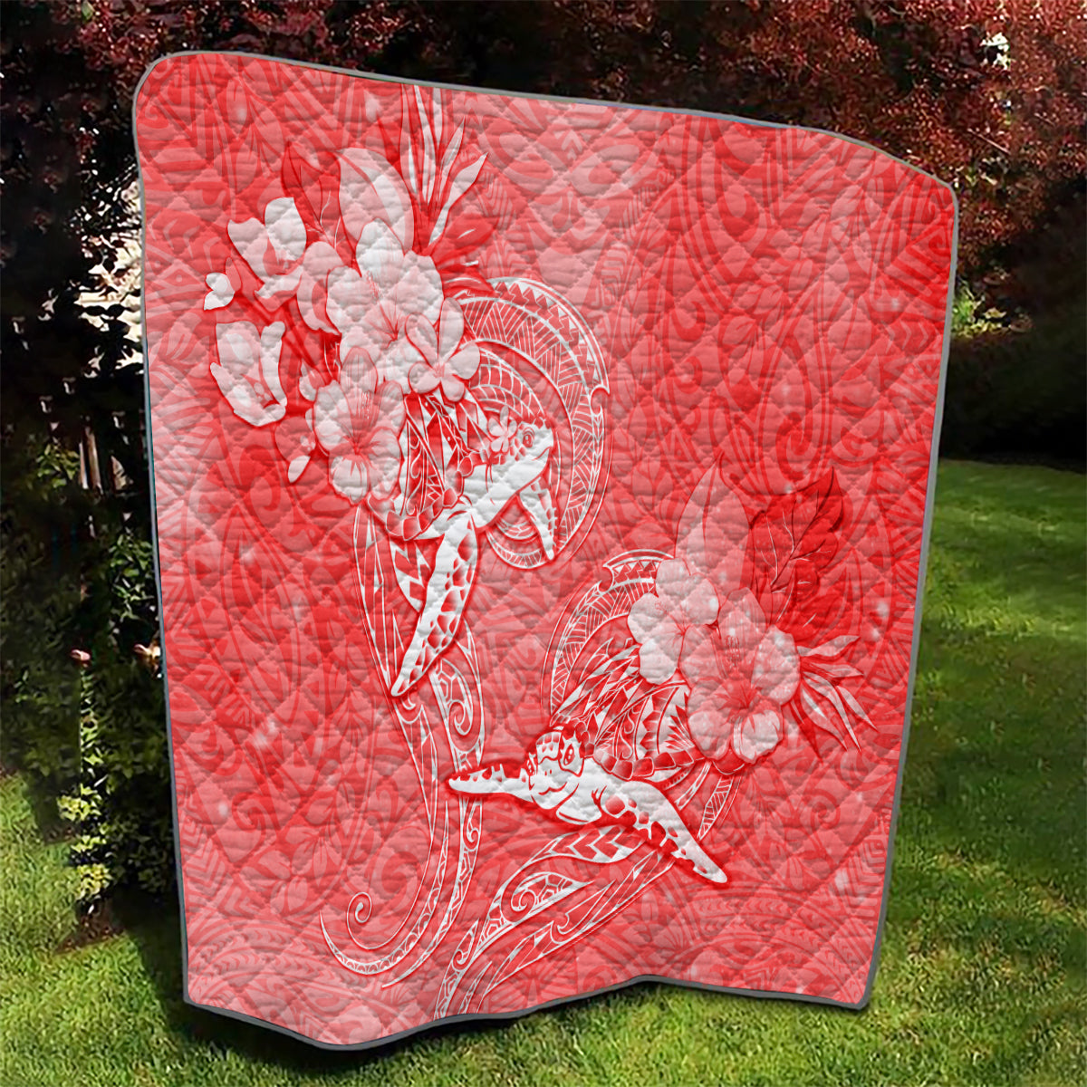 Polynesia Sea Turtle Couple Quilt Happy Valentine Day Red LT05 - Polynesian Pride