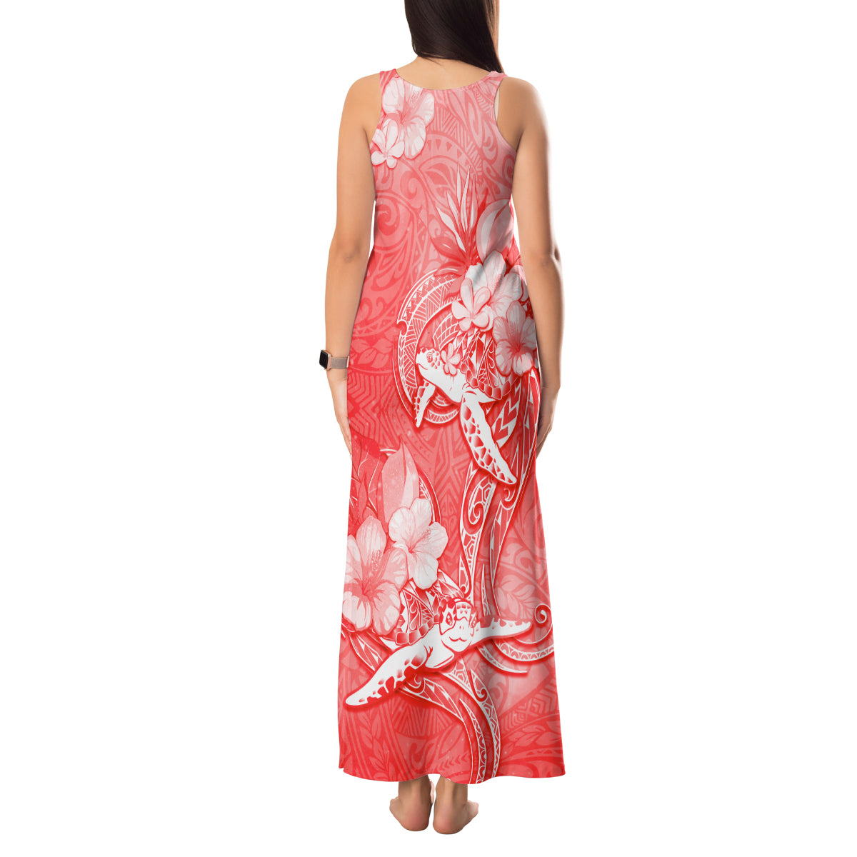 Polynesia Sea Turtle Couple Tank Maxi Dress Happy Valentine Day Red LT05 - Polynesian Pride