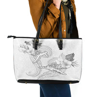 Polynesia Sea Turtle Couple Leather Tote Bag Happy Valentine Day White LT05 - Polynesian Pride