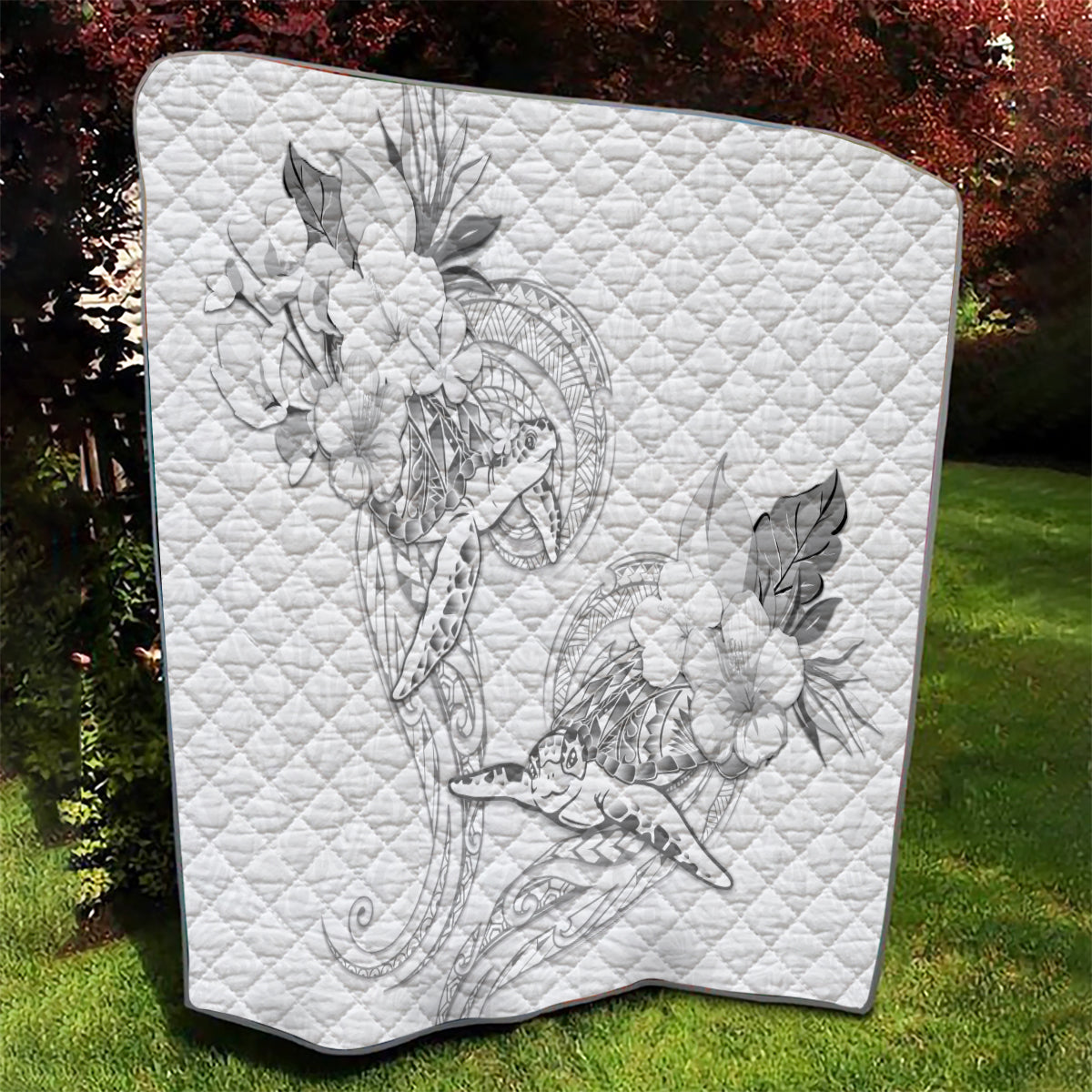 Polynesia Sea Turtle Couple Quilt Happy Valentine Day White LT05 - Polynesian Pride