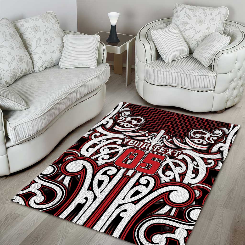 Custom Aotearoa Ngapuhi Area Rug Maori Tribal Pattern Mix Poutama