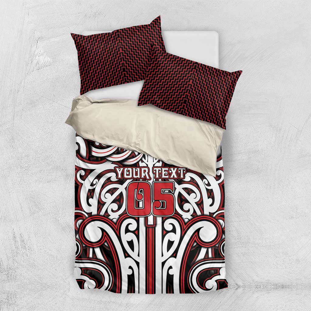 Custom Aotearoa Ngapuhi Bedding Set Maori Tribal Pattern Mix Poutama