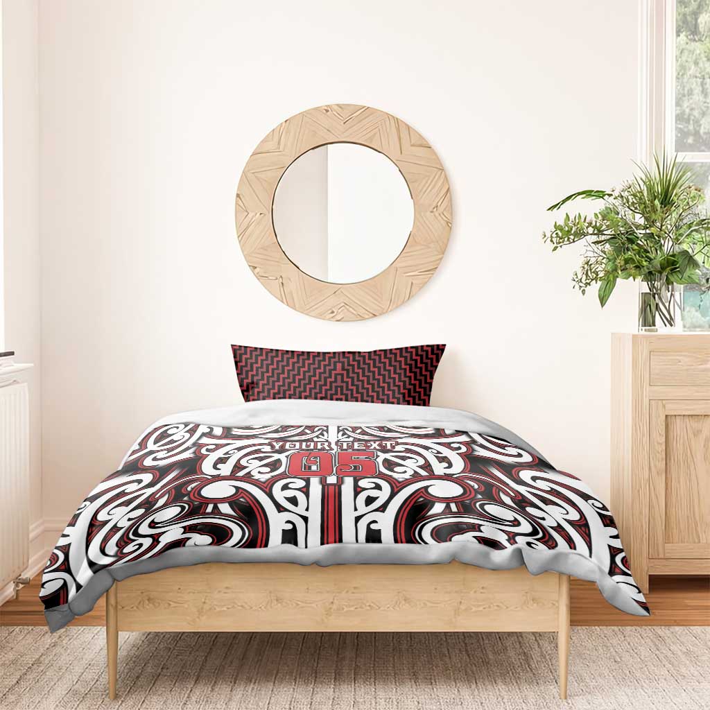 Custom Aotearoa Ngapuhi Bedding Set Maori Tribal Pattern Mix Poutama