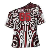 Custom Aotearoa Ngapuhi Cross Shoulder Shirt Maori Tribal Pattern Mix Poutama LT05 - Polynesian Pride