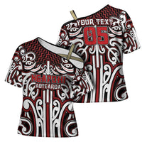 Custom Aotearoa Ngapuhi Cross Shoulder Shirt Maori Tribal Pattern Mix Poutama LT05 - Polynesian Pride
