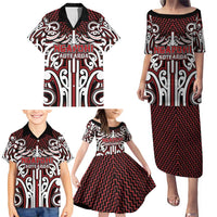 Custom Aotearoa Ngapuhi Family Matching Puletasi and Hawaiian Shirt Maori Tribal Pattern Mix Poutama