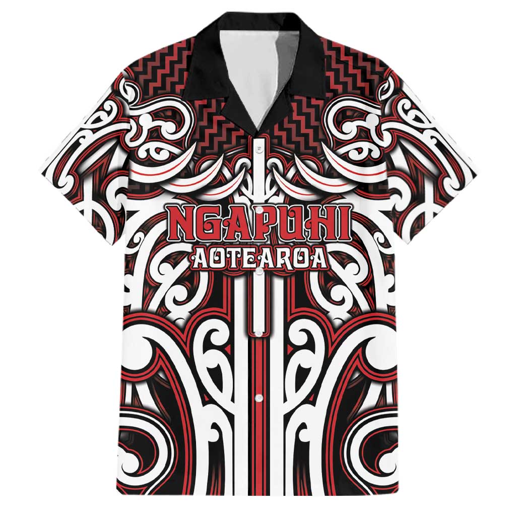 Custom Aotearoa Ngapuhi Family Matching Tank Maxi Dress and Hawaiian Shirt Maori Tribal Pattern Mix Poutama