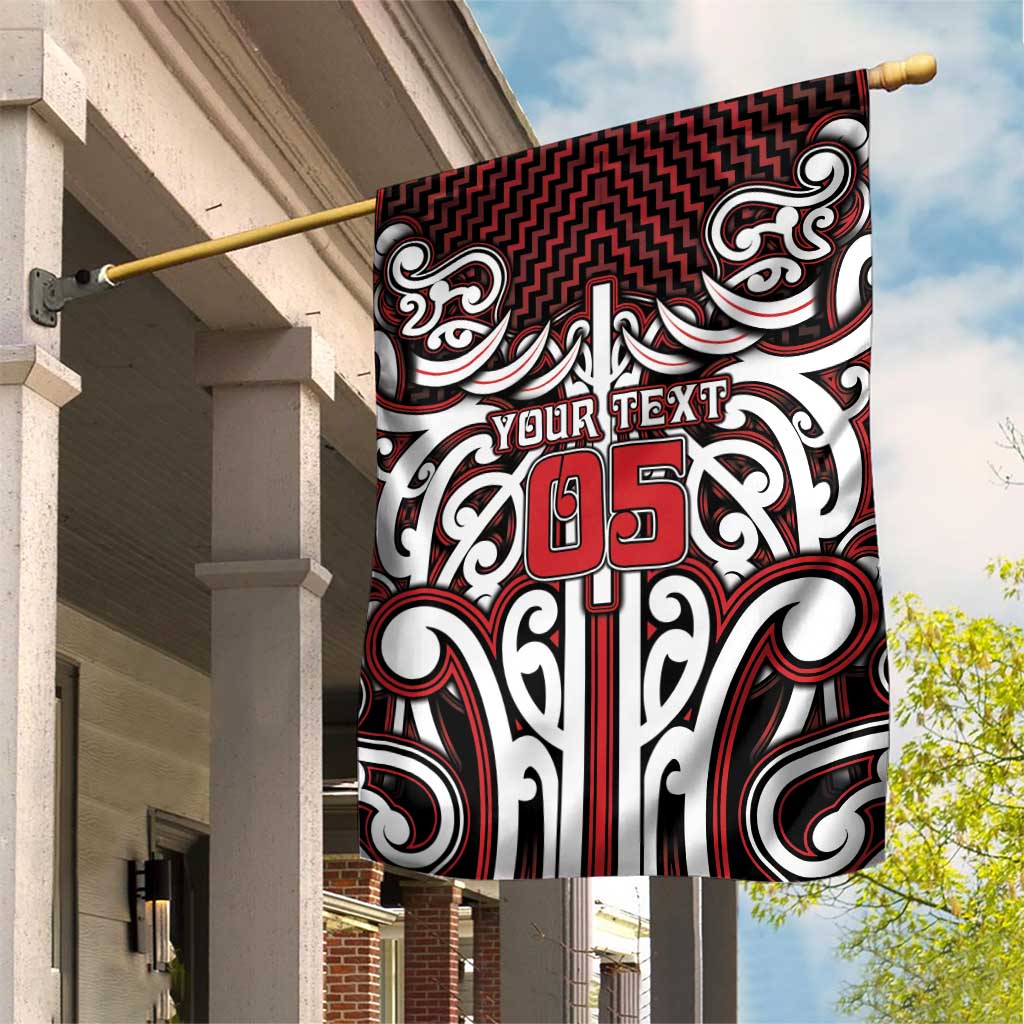 Custom Aotearoa Ngapuhi Garden Flag Maori Tribal Pattern Mix Poutama
