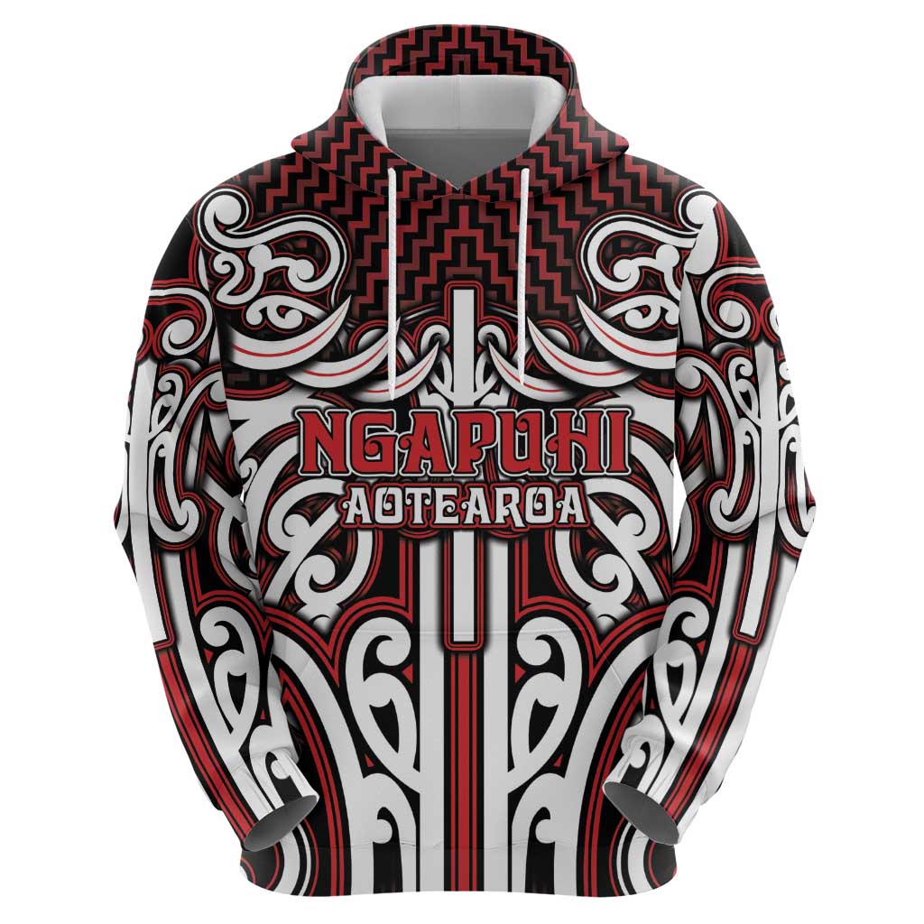 Custom Aotearoa Ngapuhi Hoodie Maori Tribal Pattern Mix Poutama LT05 - Polynesian Pride