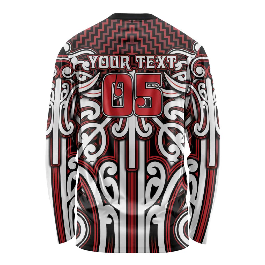 Custom Aotearoa Ngapuhi Long Sleeve Shirt Maori Tribal Pattern Mix Poutama LT05 - Polynesian Pride