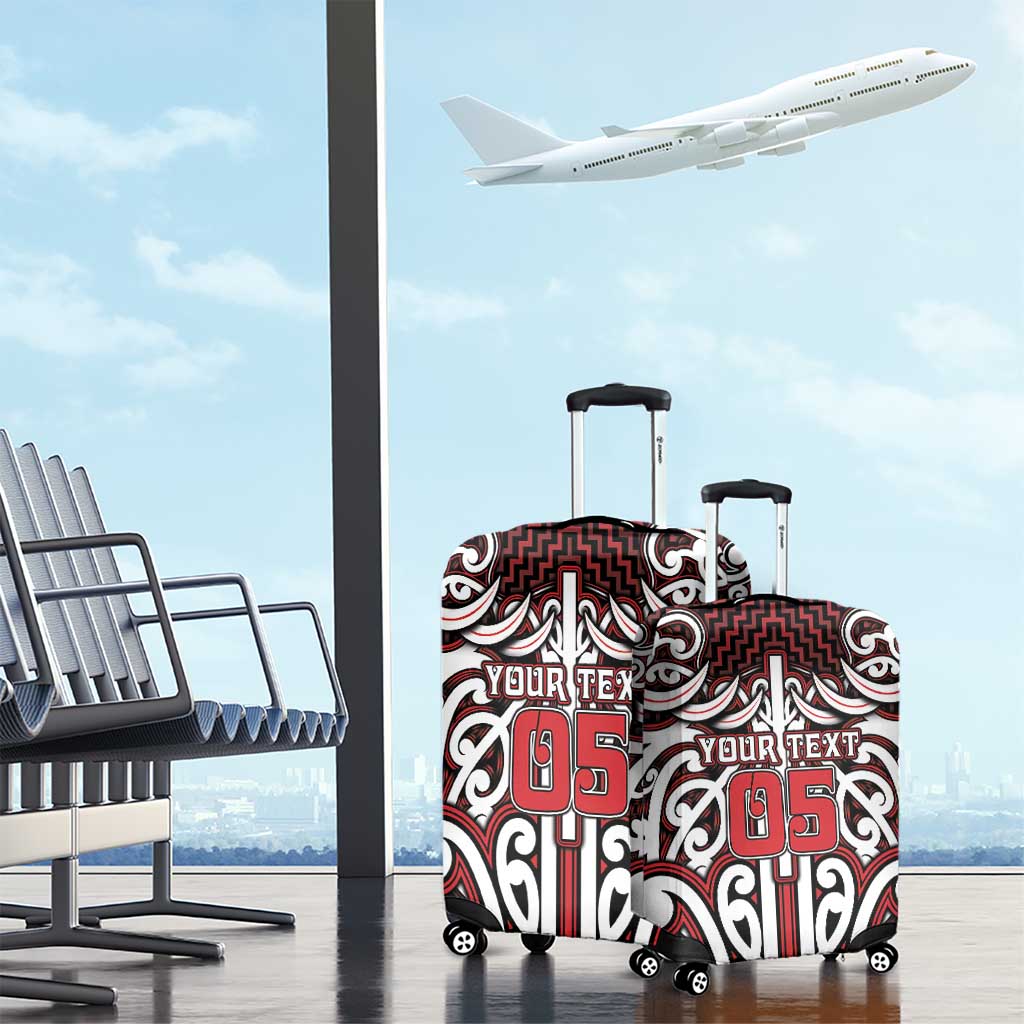 Custom Aotearoa Ngapuhi Luggage Cover Maori Tribal Pattern Mix Poutama