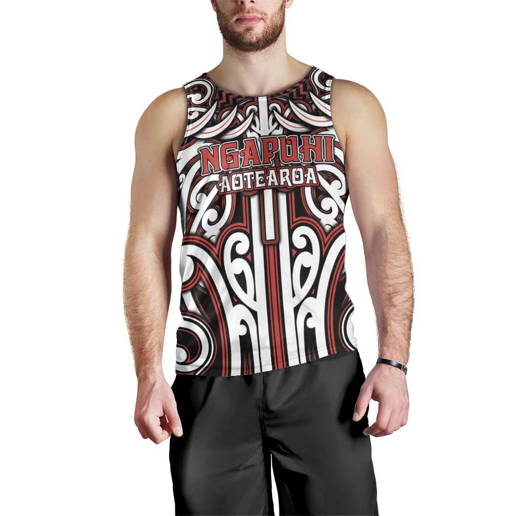 Custom Aotearoa Ngapuhi Men Tank Top Maori Tribal Pattern Mix Poutama LT05 - Polynesian Pride