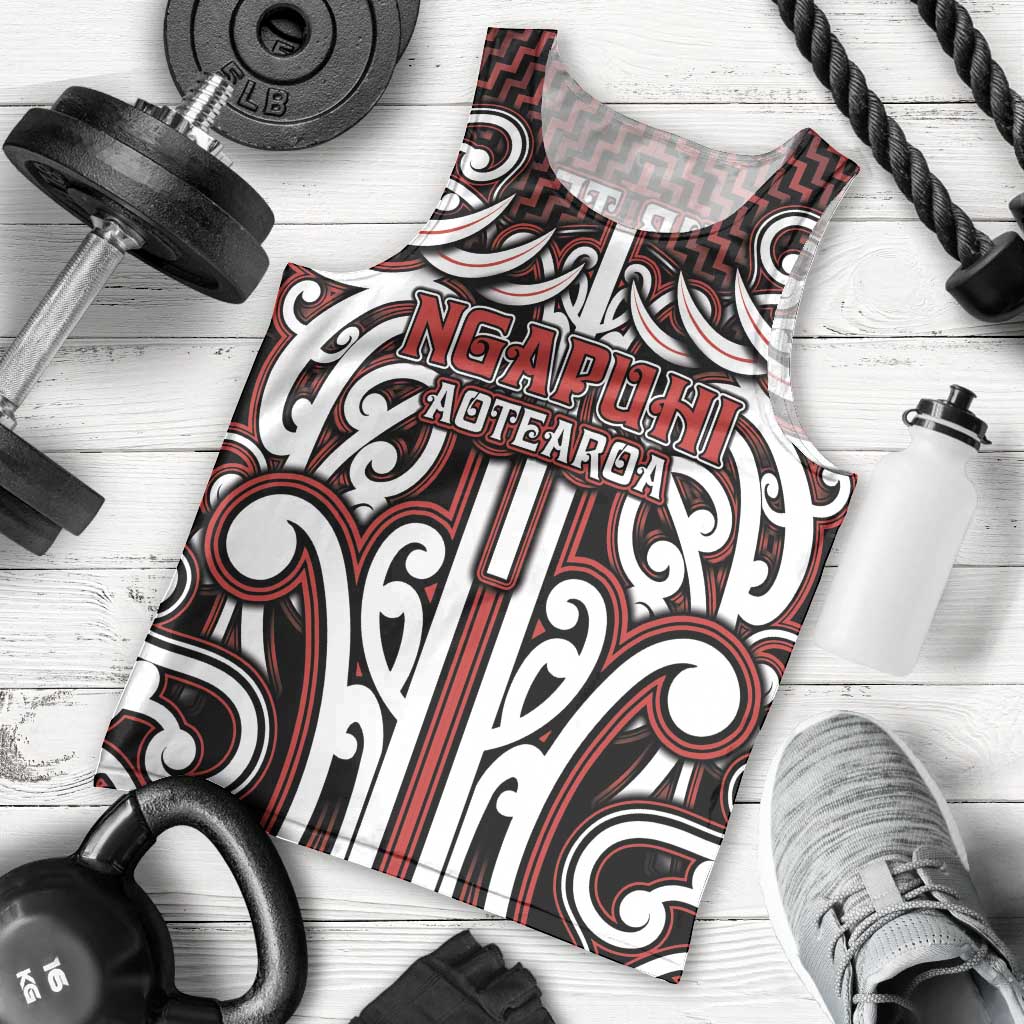 Custom Aotearoa Ngapuhi Men Tank Top Maori Tribal Pattern Mix Poutama LT05 - Polynesian Pride