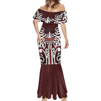 Custom Aotearoa Ngapuhi Mermaid Dress Maori Tribal Pattern Mix Poutama