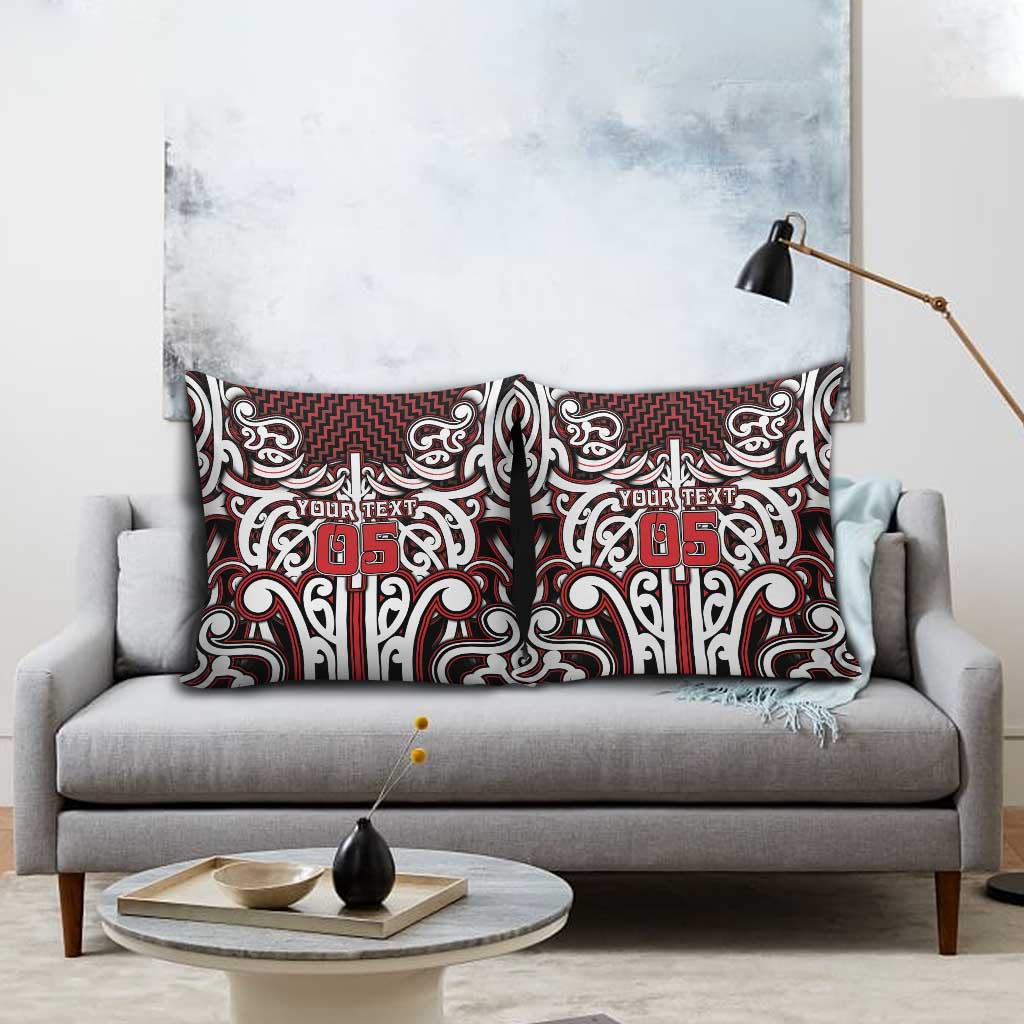 Custom Aotearoa Ngapuhi Pillow Cover Maori Tribal Pattern Mix Poutama