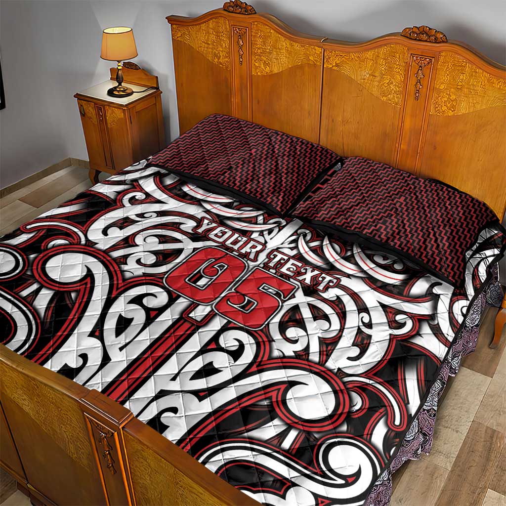 Custom Aotearoa Ngapuhi Quilt Bed Set Maori Tribal Pattern Mix Poutama
