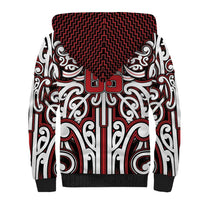 Custom Aotearoa Ngapuhi Sherpa Hoodie Maori Tribal Pattern Mix Poutama