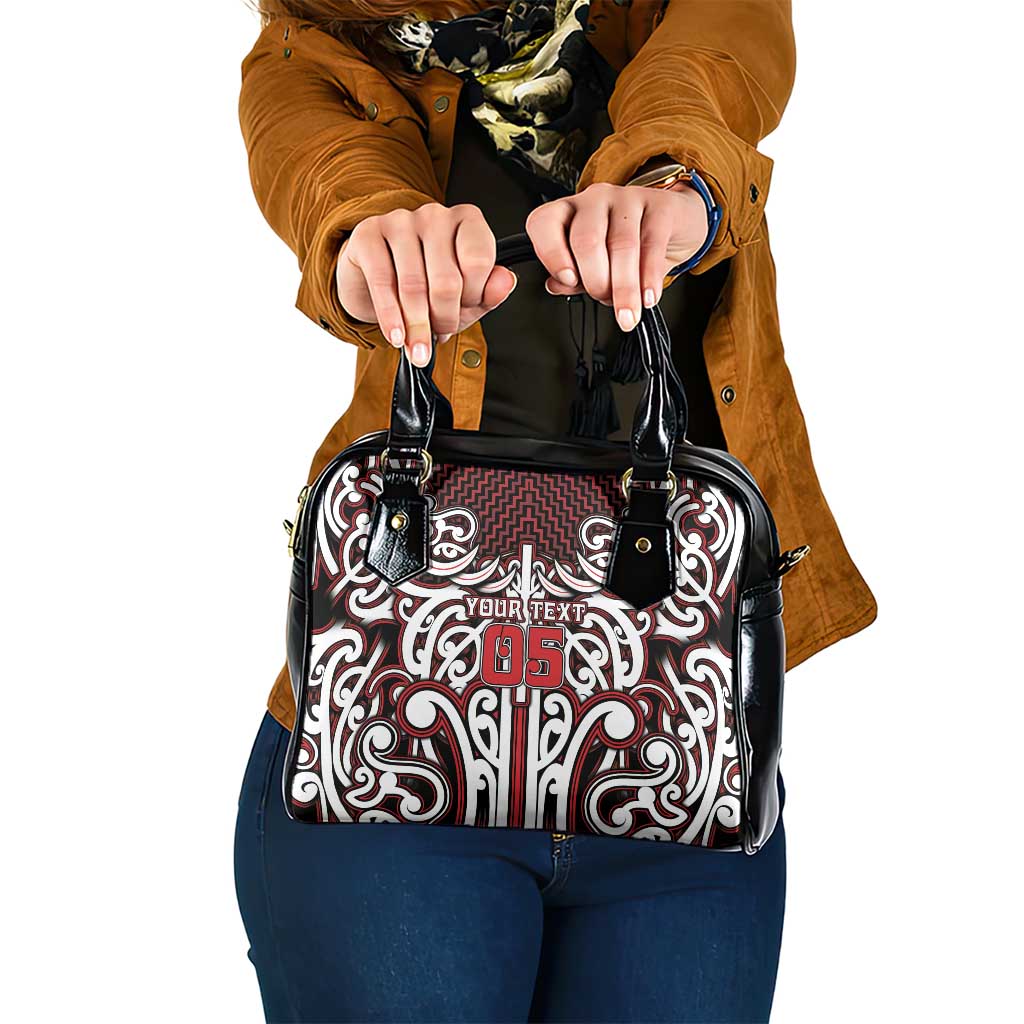 Custom Aotearoa Ngapuhi Shoulder Handbag Maori Tribal Pattern Mix Poutama