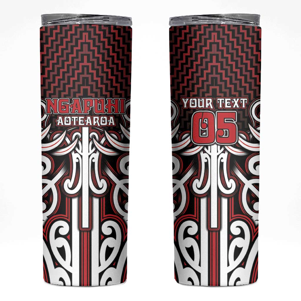 Custom Aotearoa Ngapuhi Skinny Tumbler Maori Tribal Pattern Mix Poutama